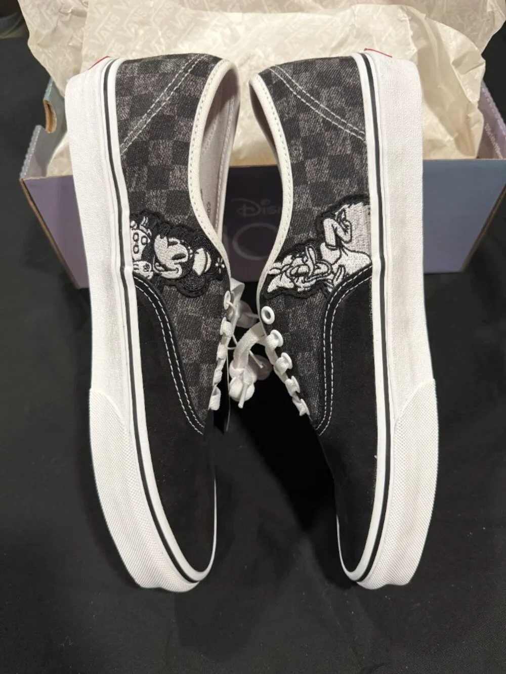 Vans x Disney 100 Authentic Mickey Minnie Shoes Mens 10.5 Womens 12 NWT Box